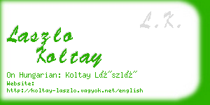 laszlo koltay business card